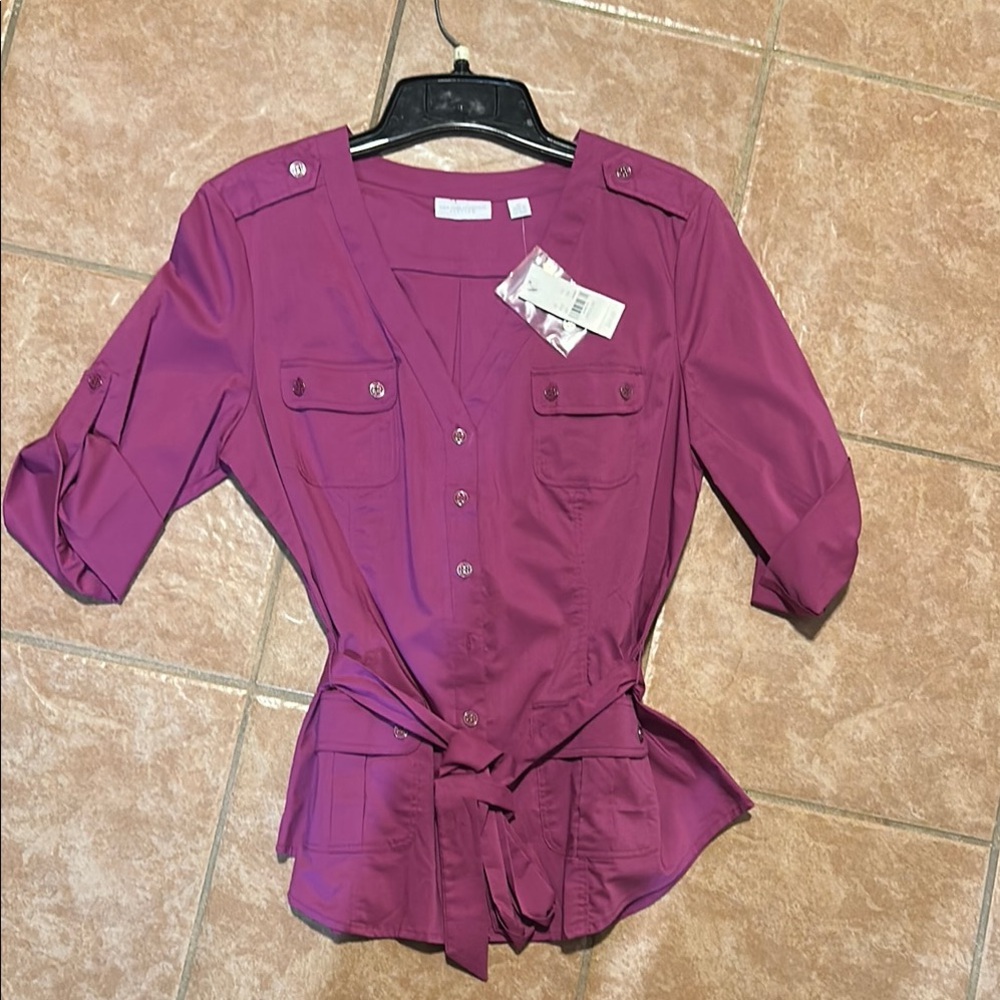 Women's Purple Button-Up Top